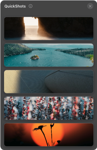 ShotFile QuickShots stack