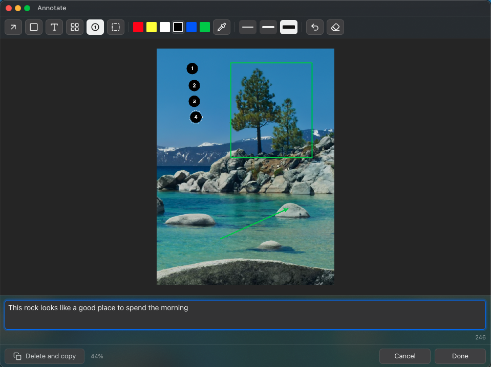 ShotFile annotation window